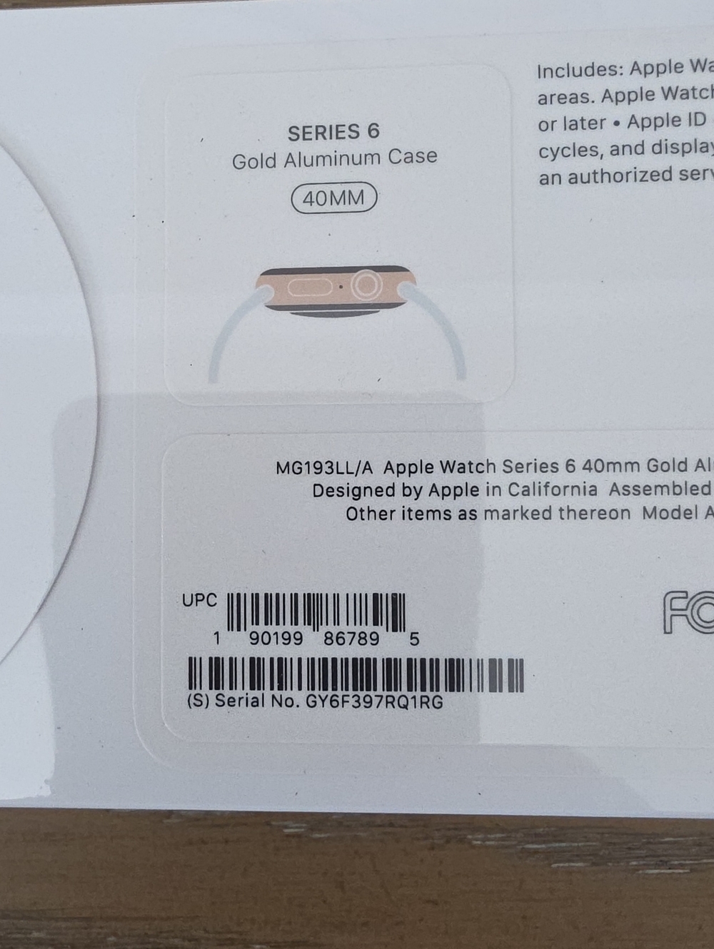 Apple Watch Series 6 Gold Aluminum Case (40mm) W/Black Band